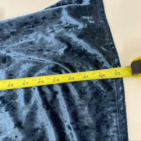 Urbanology Blue Crushed Velvet Long Sleeve Mini Dress Keyhole Back Size Small - Picture 13 of 13